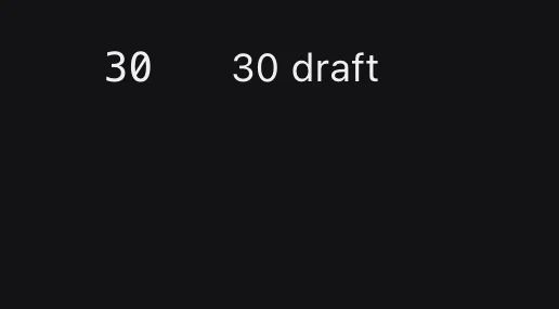 30 runs, 30 draft.